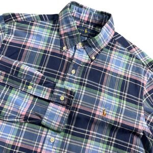 Polo Ralph Lauren Classic Fit Plaid Button Down Shirt Easter Patch Mens Medium